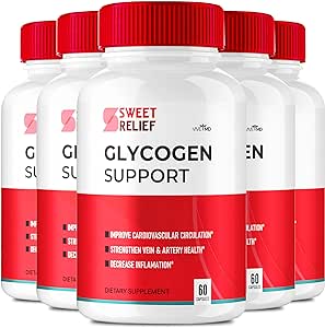 Sweet Relief Glycogen Support Capsules - Sweet Relief Blood Vessel Cleaner Supplement, Glycogen Support Sweet Relief Advanced Formula SweetRelief Capsules for Overall Health   Wellness (5 Packs)