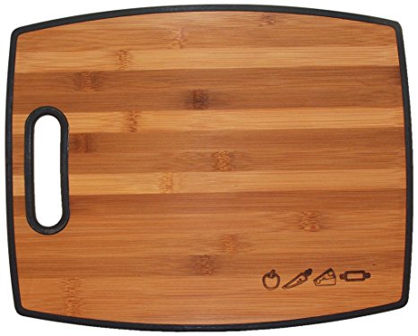 TOTALLY BAMBOO 16" Reversible Cutting Board 1 Side Is A Beautiful Bamboo Wood & The Other Side Is Polypropylene