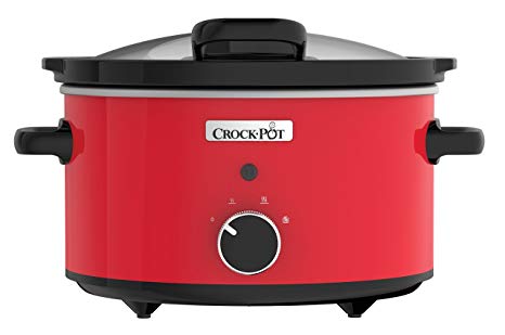 Crock Pot CSC037 Slow Cooker with Hinged Lid, 3.5 Litre, Red, Plastic 3.5 liters