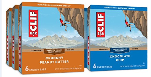 CLIF ENERGY BAR - Value Pack - Chocolate Chip and Crunchy Peanut Butter - (2.4 oz, 6 Count, 6 Pack)