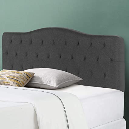 VECELO Upholstered Linen Fabric Surface Metal Frame/Woodboard/Inner Sponge,Headboards for Full Bed Grey, Gray