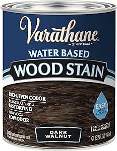 Varathane 381119 Water Based Wood Stain, Quart, Dark Walnut