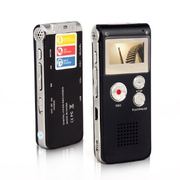 Btopllc Digital Voice Recorder MP3 Player with Mini USB Port, Digital Audio Voice Recorder Rechargeable MP3 Player Support A-B Repeat, Recording Telephone Conversations / Meetings / Interviews-Black
