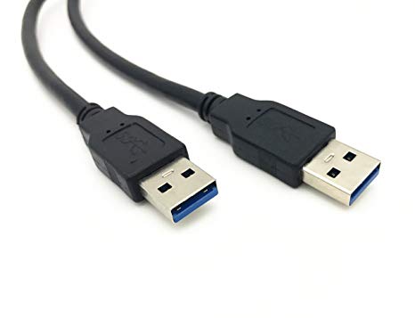 Whizzotech USB A to USB A Cable USB 3.0 Type A Male to Male Cable 10 Feet black