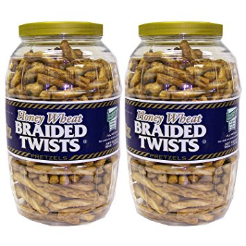 Utz Honey Wheat Braided Twists Pretzel Barrels - 36 oz. each - 2 pk.