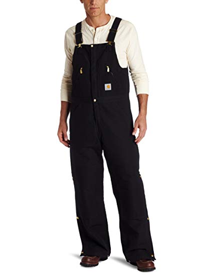 Carhartt Men's Quilt Lined Zip To Waist Bib Overalls R38