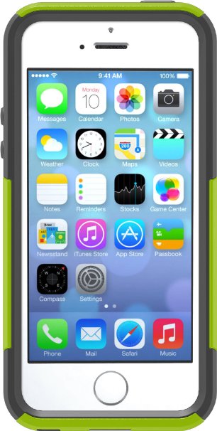 OtterBox COMMUTER SERIES Case for iPhone 5/5s/SE - Frustration Free Packaging - KEY LIME (GLOW GREEN/SLATE GREY)