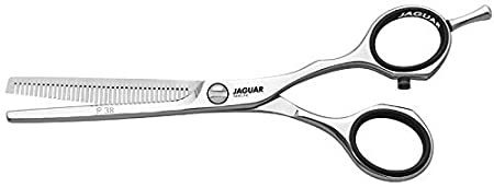 Jaguar Shears White Line JP38 5.25 Inch Professional Hair Cutting, Thinning, Texturizing Scissors with Offset Handle Design