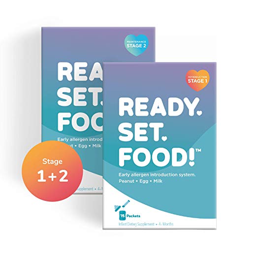 Ready, Set, Food! Early Allergen Introduction for Babies, Peanut, Egg & Milk: Stage 1 & 2, 45 Day Combo Pack
