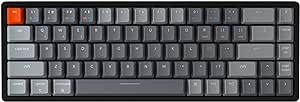 Keychron K6 68-Keys Compact Keyboard, Wireless Bluetooth/Wired Mechanical Keyboard with RGB Led Backlit Aluminum Frame Compatible with Mac Windows, Gateron Brown Switch