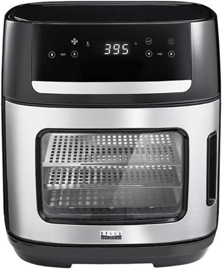 Bella Pro Series 4-Slice Convection Toaster Oven   Air Fryer with Dehydrator & Rotisserie Settings Stainless Steel