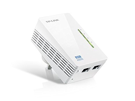 TP-LINK TL-WPA4220 V1.2 AV600 Powerline 300 Mbps Wi-Fi Extender/Wi-Fi Booster/Hotspot with Two Ethernet Ports (Easy Configuration, Wi-Fi Clone for Smartphone/Tablets/Laptop)