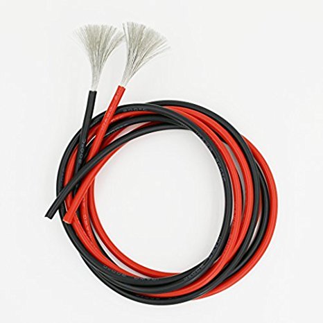 BNTECHGO 10 Gauge Silicone Wire 10 feet [5 ft Black And 5 ft Red] High Temperature Resistant Soft and Flexible 10 AWG Silicone Wire 1050 Strands of copper wire