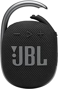 JBL Clip 4: Portable Speaker with Bluetooth, Built-in Battery, Waterproof and Dustproof Feature - Black (JBLCLIP4BLKAM)