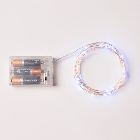 Rtgs Micro LED 20 Super Bright Cold White Color Lights Battery Operated on 75 Ft Long Silver Color Ultra Thin String Wire NEWEST VERSION  100 RTGS Products Satisfaction Guarantee