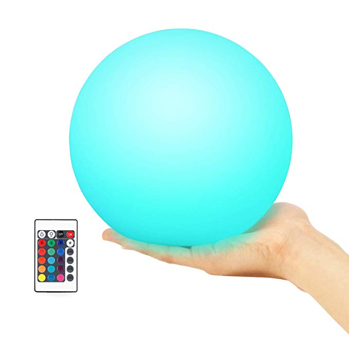 Kohree Floating Pool Light, Light up Swimming Pool Ball Light for Inground and Above Ground Pool with Wireless Remote, 6 inch, 16 Colors Rechargeable Floating Orb Light 1 Pack