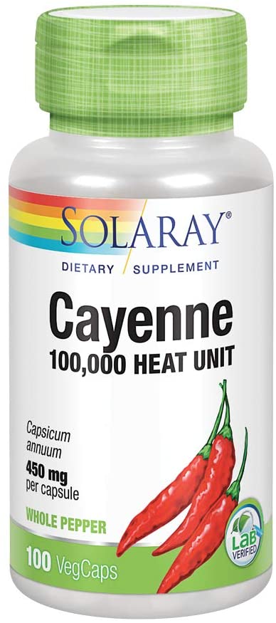 Solaray Cayenne Capsules, 450 mg, 100 Count
