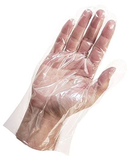 Disposable Poly PE Gloves Food Service Safety Glove Powder & Sulfur Free (Medium 500)