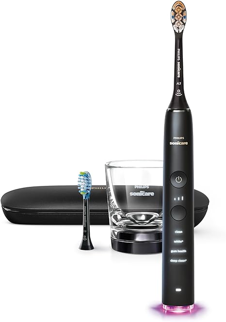 Philips Sonicare DiamondClean Smart Electric, Rechargeable Toothbrush for Complete Oral Care – 9300 Series, Black, HX9903/15