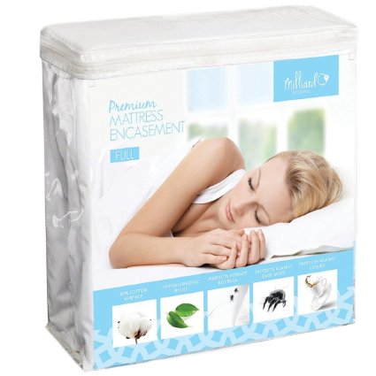 Milliard Full Mattress Encasement, Protects From Dust Mites and Bed Bugs, Hypoallergenic and Waterproof (Full 54"x75"x9")