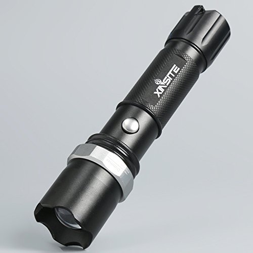 Tactical LED Flashlight - 1000 Lumen T6 led Rechargable Portable Zoomable Flashlight Torch Adjustable Focus 3 Light Modes