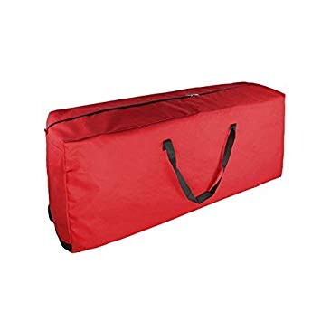 AmazingBag Oxford Cloth Heavy Duty Christmas Xmas Artificial Tree Storage Bag Soft Case, Water Resistant, Red (Large)