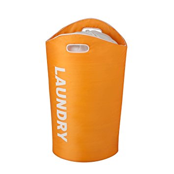 Honey-Can-Do HMP-03543 Laundry Bin Tote with Drawstring and Handles, 23 by 14 by 26.8-Inch, Orange