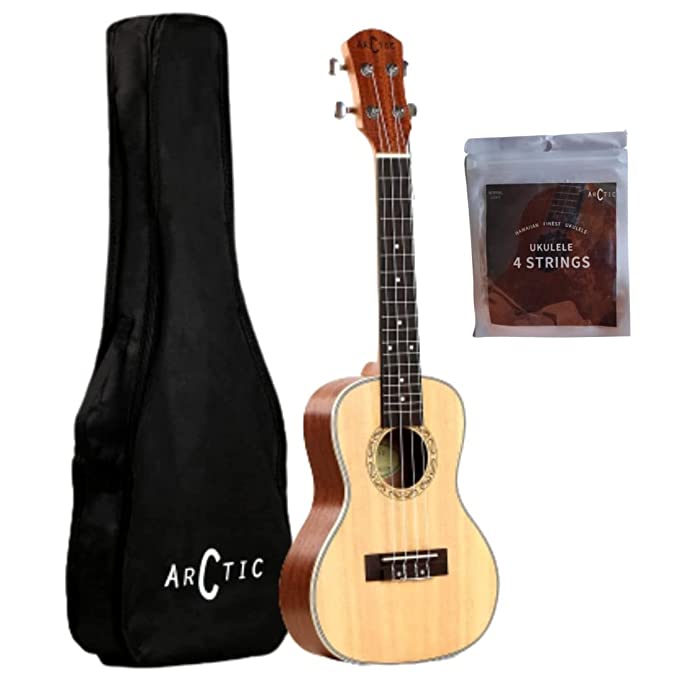 Arctic Concert 24" Ukulele with Bag and Strings Set (Natural)