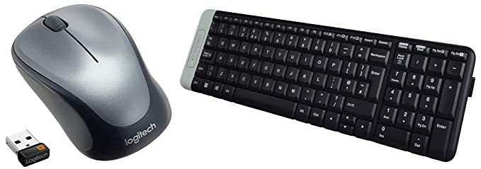 Logitech M235 USB Wireless Keyboard and Mouse Set for Windows and Mac, Grey