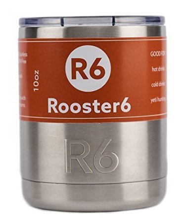 Rooster6 10oz Stainless Steel Lowball Tumbler with Lid, Better than Yeti