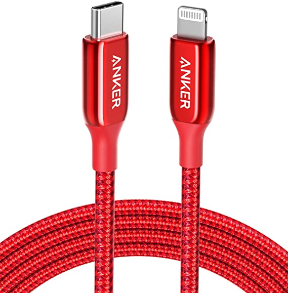 Anker USB C to Lightning Cable Powerline  III(6 ft, Red) [MFi Certified] Lightning Cable for iPhone 11/11 Pro Max/X/XS/XR/XS Max / 8 Plus, Supports Power Delivery