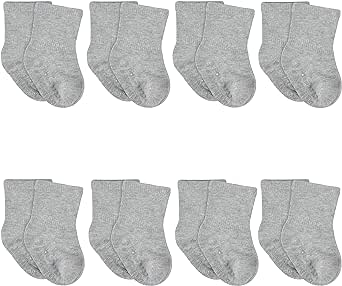 Gerber Baby 8-Pack Wiggle-Proof Jersey Crew Socks