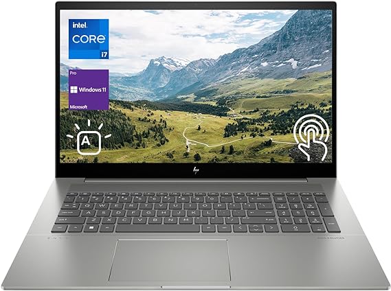 HP 2023 Newest Envy Laptop, 17.3" FHD Touchscreen, 13th Gen Intel Core i7-13700H Processor, 64GB RAM, 1TB PCIe SSD, Webcam, HDMI, Backlit KB, SD Card Reader, Wi-Fi 6, Windows 11 Pro, Grey