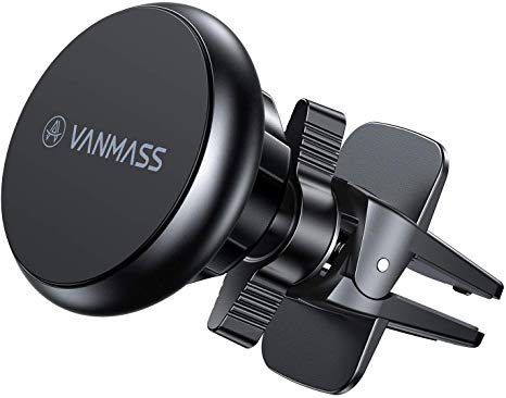 VANMASS Magnetic Phone Car Mount, Universal Phone Holder for Car Air Vent, One Hand Operation, Secure Twist-Lock Clip, Compatible with iPhone, Samsung & More