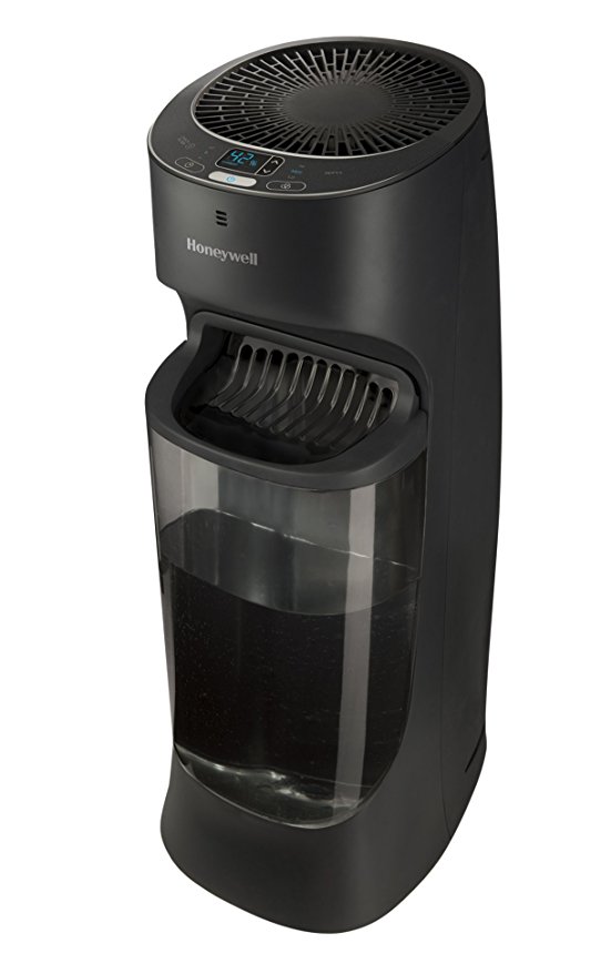 Honeywell Top Fill Tower Humidifier with Digital Humidistat, Black HEV620B