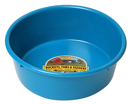 Little Giant Plastic Utility Pan (Teal) Durable & Versatile Short Livestock Feeding Bucket (5 Quart) (Item No. P5TEAL)