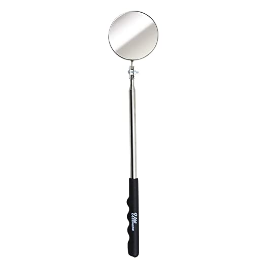 Ullman HTC-2LM Extra Long Magnifying Inspection Mirror, 2-1/4" Diameter, 12" to 51" Extended Handle Length
