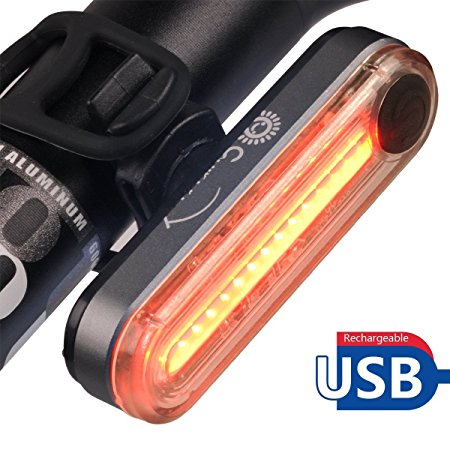 Bike Tail Light, | Lanlan USB Rechargeable Bike Tail Light for IPX 8 Waterproof Super Bright Easy to Install High Intensity Rear LED Light Large Button Safety Flashlight for Cycling, Fits on any Bikes