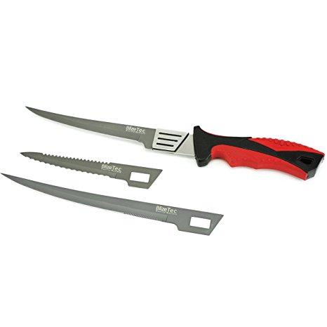 BlizeTec Fillet Knives: Portable Boning, Scaling and Fishing Knife Set with Shealth (3 Pcs)