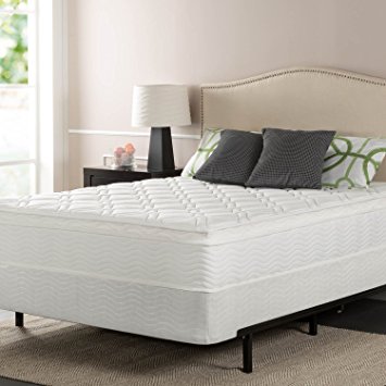 Sleep Master iCoil 10 Inch Pillow Top Spring Mattress and BiFold Box Spring Set, Queen