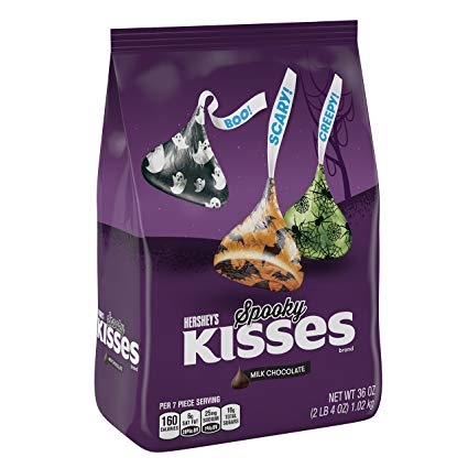 HERSHEY'S KISSES Halloween Spooky Milk Chocolates, Perfect for Halloween Decorations, 36 Ounce Bulk Candy