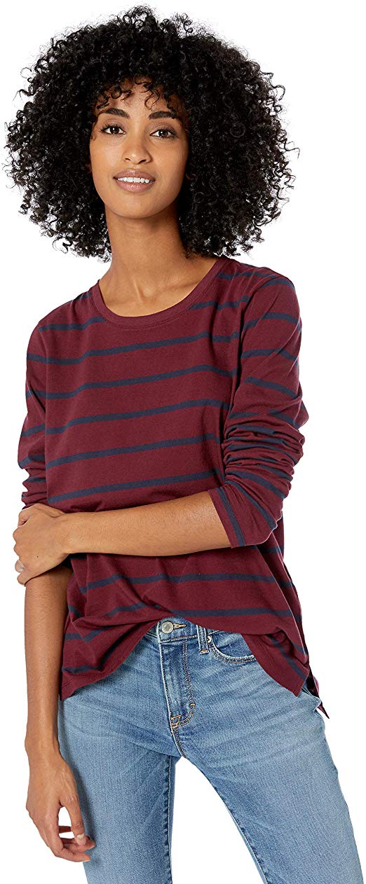 Amazon Brand - Goodthreads Women's  Washed Jersey Cotton Long-Sleeve Crewneck T-Shirt
