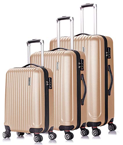 TravelCross Berkeley Classic Luggage Lightweight Spinner Set - Champagne, 3 piece (20''/ 24''/ 28'')