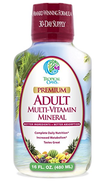 Tropical Oasis Multi Vitamin and Mineral Liquid Supplement ,16 fl oz, 32 servings