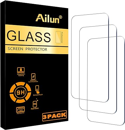 Ailun Glass Screen Protector for iPhone 15 Plus/15 Pro Max [6.7 Inch] Display 3 Pack Tempered Glass, Sensor Protection, Dynamic Island Compatible, Case Friendly