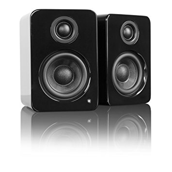 Kanto YU2 Powered Desktop Speakers – 3" Composite Driver 3/4" Silk Dome Tweeter – Gloss Black