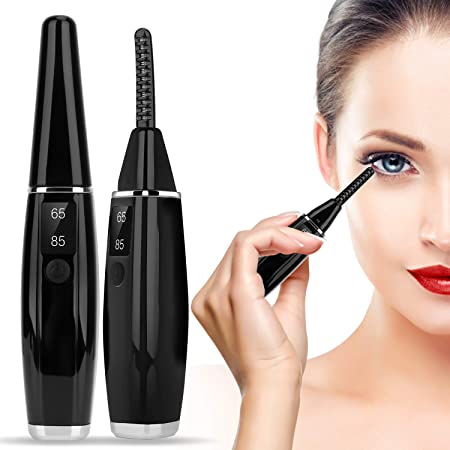 Heated Eyelash Curler, Electric Eyelash Curler【2020 Newest】Mini USB Rechargeable Eyelash Curler for Eyelashes Curling Natural,Long Lasting,Quick Heating with 2 Temperature Gears and LED Display