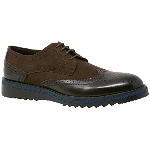 alpine swiss Alec Men’s Ripple Sole Wingtip Shoes Leather Lining & Insole