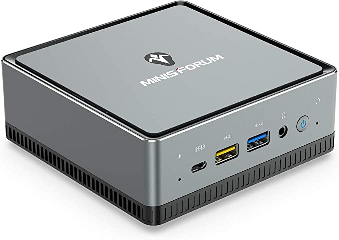 UM340 Mini PC AMD Ryzen 5 3450U 4C/8T Mini Computer, DDR4 16GB RAM 256GB SSD, HDMI/DP/USB-C 4K@60Hz Output, 2X RJ45 Port, 4X USB Port, Dual Band WiFi, Radeon Vega 8 Graphics