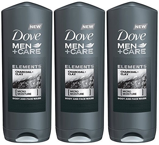 Dove Men   Care Elements Body Wash, Charcoal and Clay, 13.5 Ounce (Pack of 3)